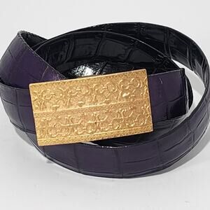 Purple Gold Buckle Italian Belt